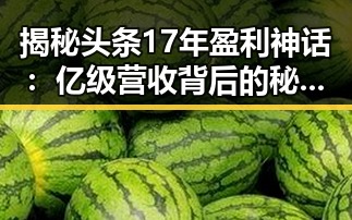 揭秘头条17年盈利神话：亿级营收背后的秘密？🤔